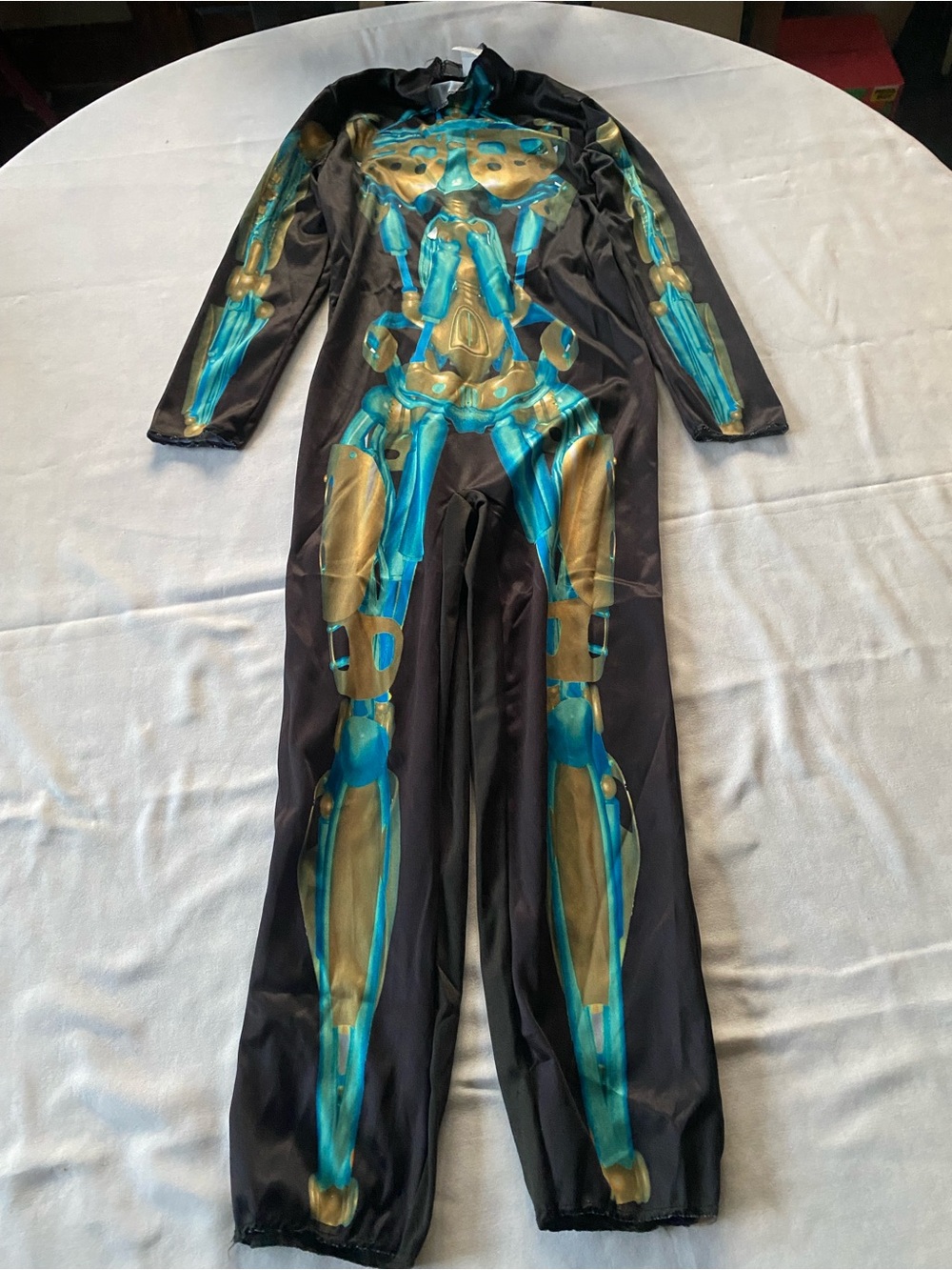 NWOT Kids Robotic Skeleton Halloween Jumpsuit & Mask. Size Small